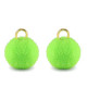 Pompom charm with loop 10mm - Gold-neon green